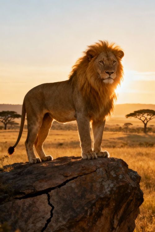 A lion in the wild